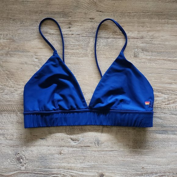 Aviator Nation Blue Triangle Adjustable Sports Bra Medium M - Picture 1 of 6